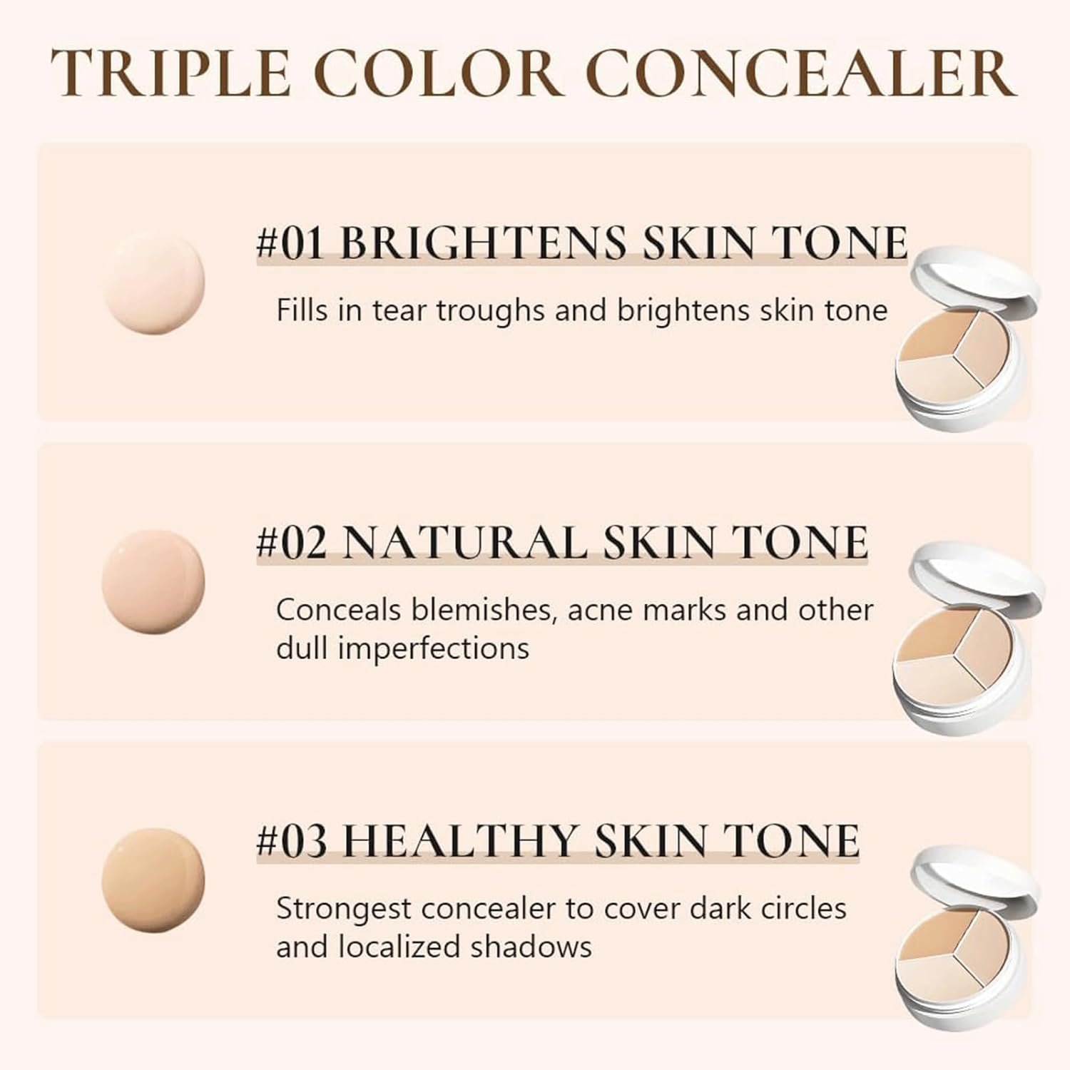 TFIT 3-in-1 Full Coverage Concealer Palette