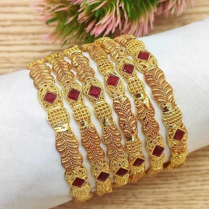 Spiral Gold Plated Bangles